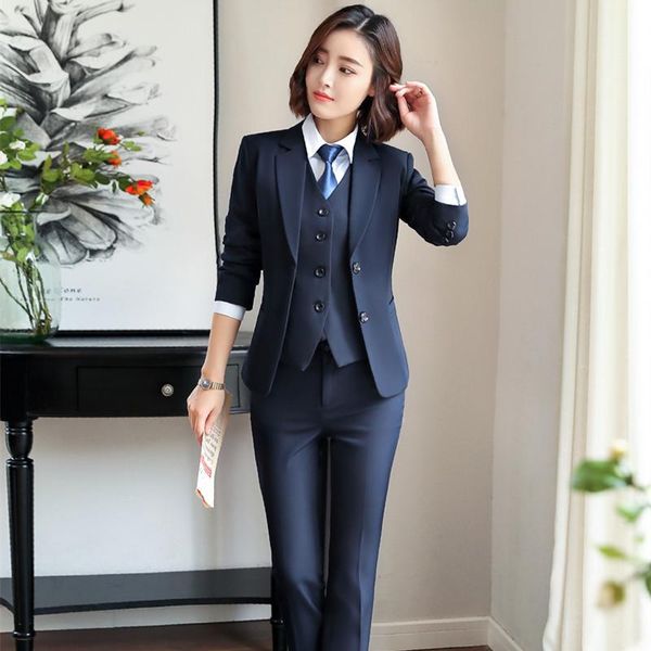 style office uniform elegant business pant suit with vest black 3 piece women trouser waistcoat and blazer set women's two pants, White
style office uniform elegant business pant suit with vest black 3 piece women trouser waistcoat and blazer set women's two pants, White