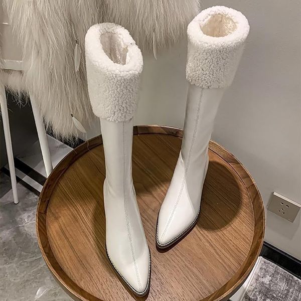boots winter for woman fashion consice zipper shoes pure color brown pointed toe block heels knee high big size 40, Black
boots winter for woman fashion consice zipper shoes pure color brown pointed toe block heels knee high big size 40, Black