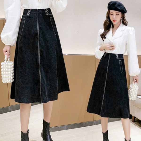 skirts autumn winter woman long midi korean style elegant office ladies contrast color stitches high waist a-line skirt black rfek
skirts autumn winter woman long midi korean style elegant office ladies contrast color stitches high waist a-line skirt black rfek
