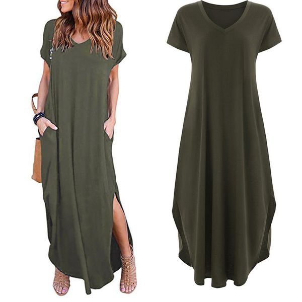 party dresses 2021 women's casual loose pocket long dress women short sleeve t shirt solid color vintage v-neck vestido, White;black
party dresses 2021 women's casual loose pocket long dress women short sleeve t shirt solid color vintage v-neck vestido, White;black