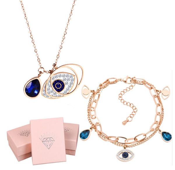 earrings & necklace 316l stainless steel devil's eye bracelet set multi-layer crystal zircon jewelry gift box, Silver
earrings & necklace 316l stainless steel devil's eye bracelet set multi-layer crystal zircon jewelry gift box, Silver