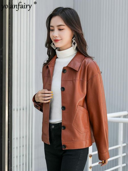 women's leather & faux jacket 2021 genuine real sheepskin coat female spring autumn korean loose vintage clothes z91910 kj4318, Black
women's leather & faux jacket 2021 genuine real sheepskin coat female spring autumn korean loose vintage clothes z91910 kj4318, Black