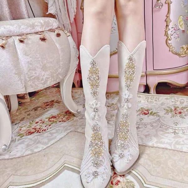 boots womens pointed toe rhinestones diamond pearls tassels diy bling knee thigh block heel shoes x-mas gift sweet girls, Black
boots womens pointed toe rhinestones diamond pearls tassels diy bling knee thigh block heel shoes x-mas gift sweet girls, Black