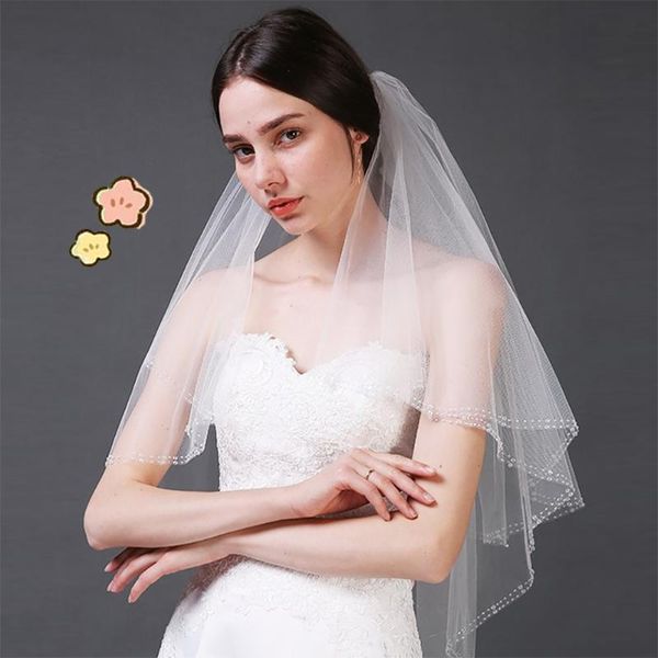 bridal veils double layer hair comb white veil short hand-beaded elegant sweet wedding headdress accessories, Black
bridal veils double layer hair comb white veil short hand-beaded elegant sweet wedding headdress accessories, Black