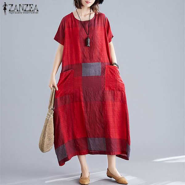2021zanzea fashion womens check sundress summer dress short sleeve maxi vestidos female casual dress plus size o neck plaid robe, Black;gray
2021zanzea fashion womens check sundress summer dress short sleeve maxi vestidos female casual dress plus size o neck plaid robe, Black;gray