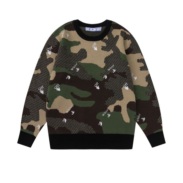 2021 autumn winter new off camouflage jacquard small palm pattern knitted sweater for men and women, Black
2021 autumn winter new off camouflage jacquard small palm pattern knitted sweater for men and women, Black