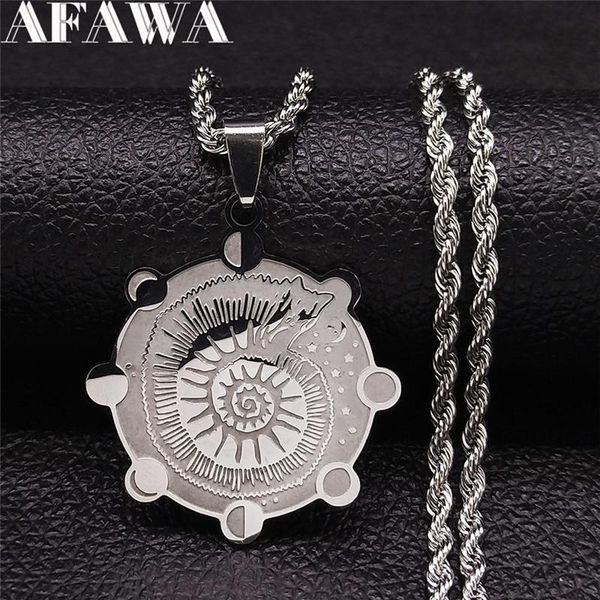 pendant necklaces snails stars moon stainless steel chain necklace women/men silver color witchcraft jewelry collier inoxydable n2251s02
pendant necklaces snails stars moon stainless steel chain necklace women/men silver color witchcraft jewelry collier inoxydable n2251s02