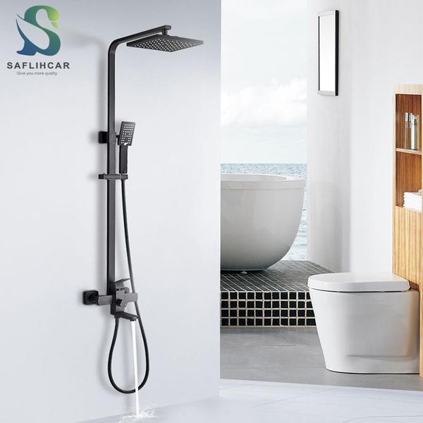matte black bathroom shower set 8" rainfall showerhead and cold faucet single handle wall-mounted sets
matte black bathroom shower set 8" rainfall showerhead and cold faucet single handle wall-mounted sets