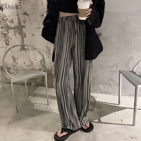 women's pants & capris striped high waist wide leg summer thin mop 2021 drop loose slim straight casual, Black;white
women's pants & capris striped high waist wide leg summer thin mop 2021 drop loose slim straight casual, Black;white