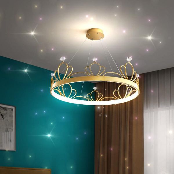 pendant lamps modern bedroom led lights round gold metal dimmable lamp romantic girls' crown crystal hanging fixtures
pendant lamps modern bedroom led lights round gold metal dimmable lamp romantic girls' crown crystal hanging fixtures