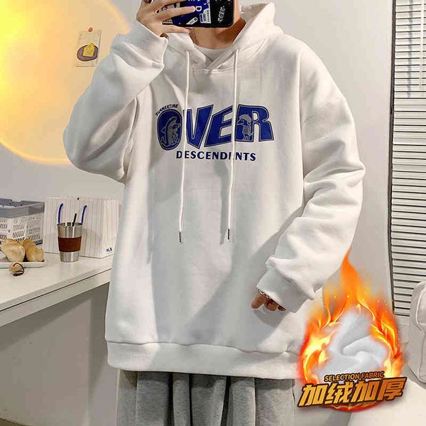 2021 winter new fashion trend loose long sve hooded plush thickened sweater men's coat, Black
2021 winter new fashion trend loose long sve hooded plush thickened sweater men's coat, Black