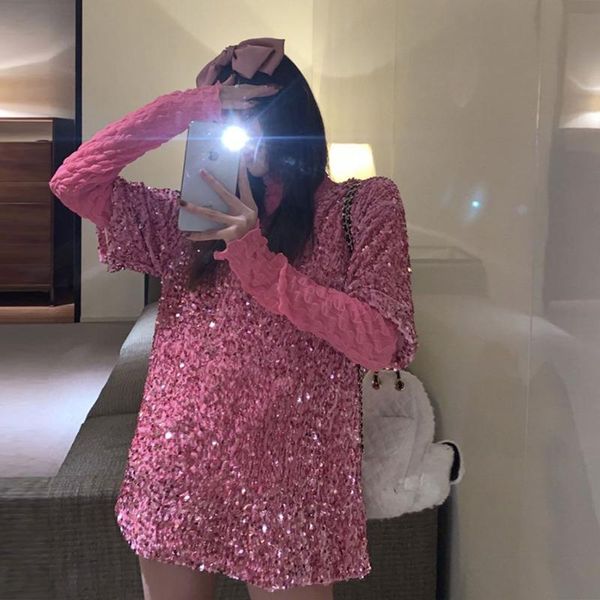 pink glitter spring summer short sleeve sparklilng bling sweet tees girls cute shirts dj club high street women's t-shirt, White
pink glitter spring summer short sleeve sparklilng bling sweet tees girls cute shirts dj club high street women's t-shirt, White