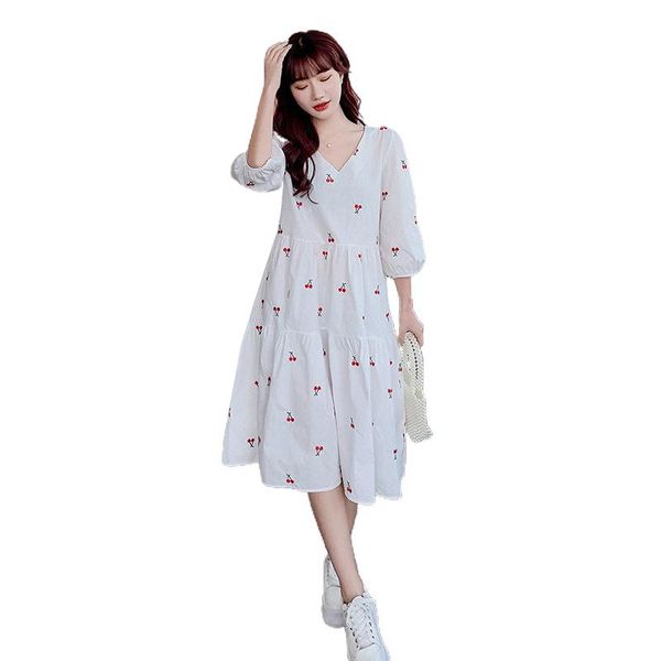 maternity dresses fashion cherry embroidered dress white cherries cotton ba 2021 summer loose vestido v-neck pregnant woman robe
maternity dresses fashion cherry embroidered dress white cherries cotton ba 2021 summer loose vestido v-neck pregnant woman robe