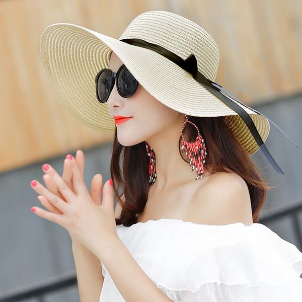 summer all-match women beach sun hat big brim uv protection bandage bow visor caps solid fashion breathable outdoor chapeau wide hats, Blue;gray
summer all-match women beach sun hat big brim uv protection bandage bow visor caps solid fashion breathable outdoor chapeau wide hats, Blue;gray