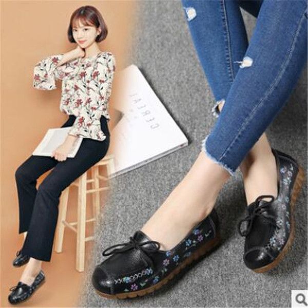 autumn 2021 style single shoes soft surface printing ladies flat-heeled leather women's peas comfortable durable student convenience, Black
autumn 2021 style single shoes soft surface printing ladies flat-heeled leather women's peas comfortable durable student convenience, Black