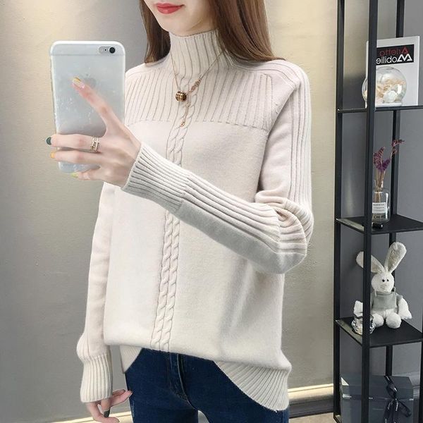 women's sweaters turtleneck warm knitted sweater autumn winter 2021 pullover women frau zjt1110, White;black
women's sweaters turtleneck warm knitted sweater autumn winter 2021 pullover women frau zjt1110, White;black
