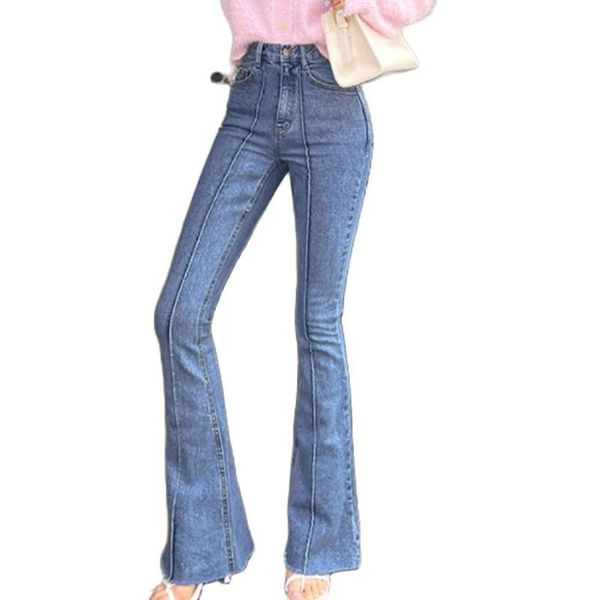women's jeans casual stitching line retro green frayed bootcut 2021 summer style korean fashion clothing, Blue
women's jeans casual stitching line retro green frayed bootcut 2021 summer style korean fashion clothing, Blue