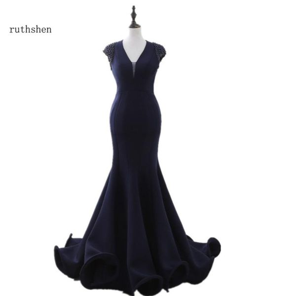 party dresses ruthshen elegant navy blue mermaid long evening 2021 beaded cap sleeves ruffles formal prom dress, White;black
party dresses ruthshen elegant navy blue mermaid long evening 2021 beaded cap sleeves ruffles formal prom dress, White;black