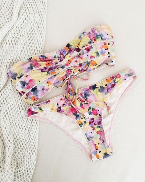 women bikini set removable padded cup swimwear two-pieces floral bathing suit ladies fashion low waist strapless beachwear women's, White;black
women bikini set removable padded cup swimwear two-pieces floral bathing suit ladies fashion low waist strapless beachwear women's, White;black