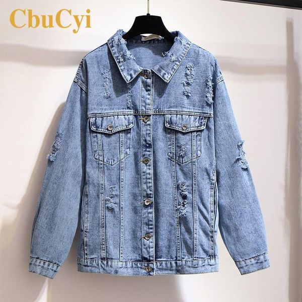 plus size women denim jacket 2021 hole ripped jean jackets oversized coat vintage black cotton woman women's, Black;brown
plus size women denim jacket 2021 hole ripped jean jackets oversized coat vintage black cotton woman women's, Black;brown