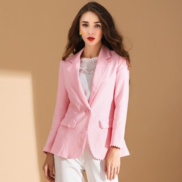 women's suits & blazers women pink slim small suit flax solid color ol blazer 2021 female single button notched full sleeve office lady, White;black
women's suits & blazers women pink slim small suit flax solid color ol blazer 2021 female single button notched full sleeve office lady, White;black
