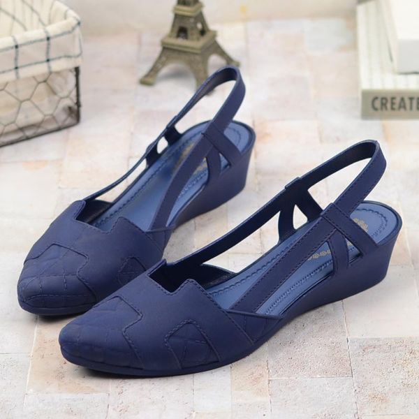 summer shallow mouth wedge women's sandals waterproof mid heel comfortable pointed hollow out plastic female jelly, Black
summer shallow mouth wedge women's sandals waterproof mid heel comfortable pointed hollow out plastic female jelly, Black