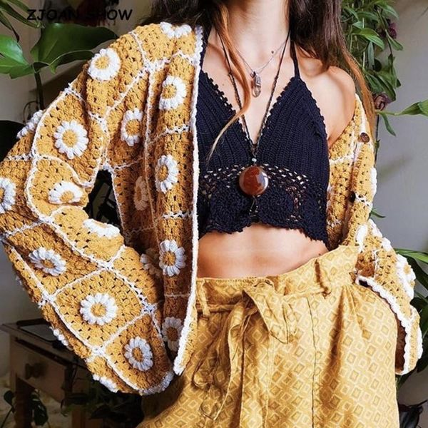 women's knits & tees 2021 boho plaid flower hand crochet cardigan vintage woman v neck long sleeve single-breasted buttons sweater knit, White
women's knits & tees 2021 boho plaid flower hand crochet cardigan vintage woman v neck long sleeve single-breasted buttons sweater knit, White