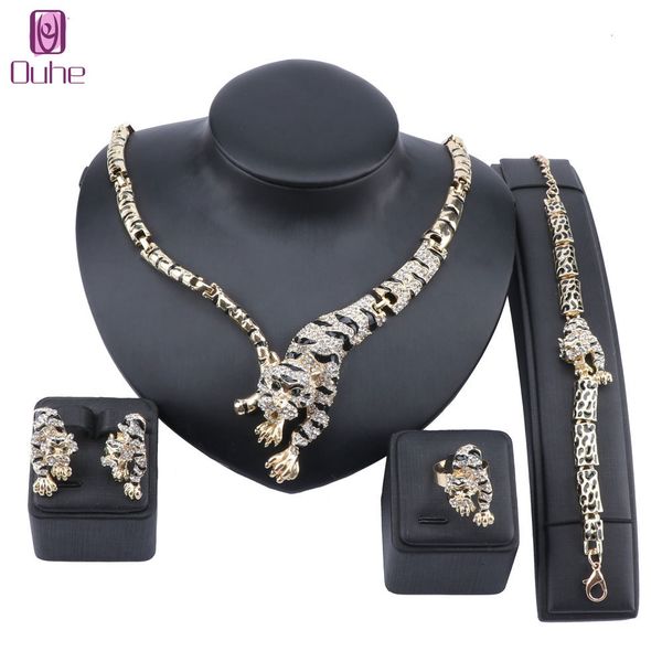 jewelry sets exquisite dubai gold tiger crystal set luxury nigerian woman wedding costume design necklace earring ring bracelet, Black
jewelry sets exquisite dubai gold tiger crystal set luxury nigerian woman wedding costume design necklace earring ring bracelet, Black