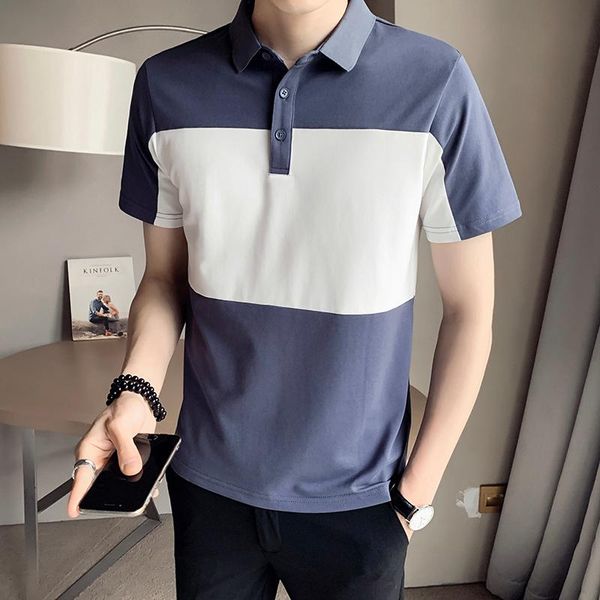 men's polos casual cotton striped short-sleeved shirt fashion thin section breathable stitching contrast color lapel 2021, White;black
men's polos casual cotton striped short-sleeved shirt fashion thin section breathable stitching contrast color lapel 2021, White;black