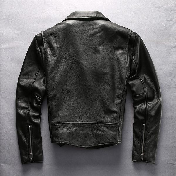 men's leather & faux brand motorcycle genuine diagonal zipper cotton liner slim fit moto biker jacket men belt coat male, Black
men's leather & faux brand motorcycle genuine diagonal zipper cotton liner slim fit moto biker jacket men belt coat male, Black