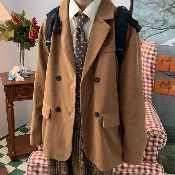 women's suits & blazers notched collar women blazer vintage brown oversized jacket double breasted outerwear 2021 autumn, White;black
women's suits & blazers notched collar women blazer vintage brown oversized jacket double breasted outerwear 2021 autumn, White;black