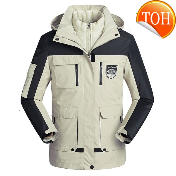 winter down jacket 2 men's in 1 cotton liner outwear thicken warm parka coat patchwork waterproof hood men plus size 5xl, Black 
winter down jacket 2 men's in 1 cotton liner outwear thicken warm parka coat patchwork waterproof hood men plus size 5xl, Black