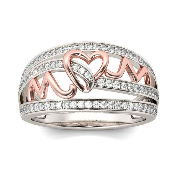 love mom ring hollow crystal heart rings band for women mother day birthday gift fashion jewelry, Silver
love mom ring hollow crystal heart rings band for women mother day birthday gift fashion jewelry, Silver