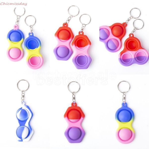 Simple Dimple Keychain Fidget Sensory Push Toys Push Bubble Gradient Colorful Triangle Silicone Decompression Toy
Simple Dimple Keychain Fidget Sensory Push Toys Push Bubble Gradient Colorful Triangle Silicone Decompression Toy