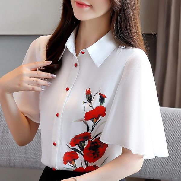 women's blouses & shirts women blouse 2021 turn down collar print chiffon shirt short sleeve white blusas d349
women's blouses & shirts women blouse 2021 turn down collar print chiffon shirt short sleeve white blusas d349