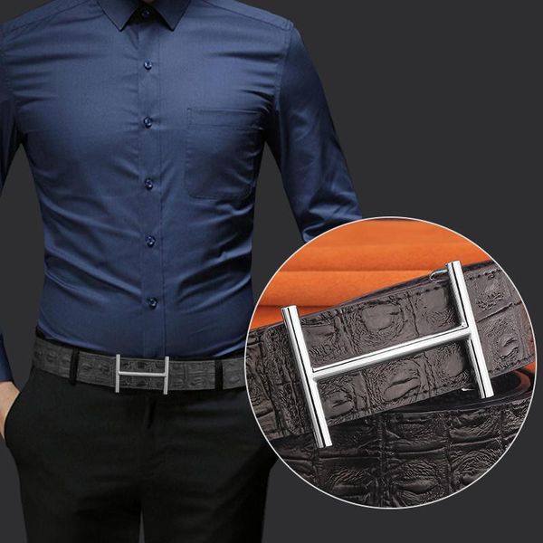 belts brass buckle letter h wide leather white for men luxury fashion male business waistband, Black;brown
belts brass buckle letter h wide leather white for men luxury fashion male business waistband, Black;brown