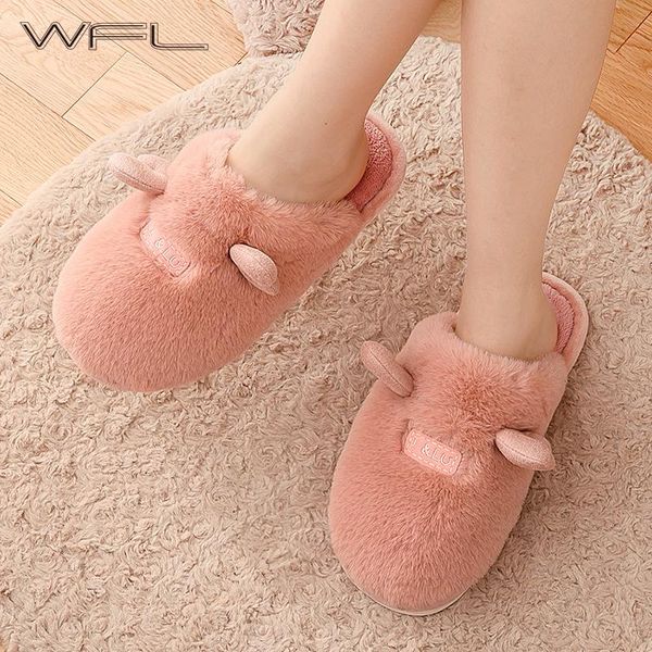 slippers wfl cotton women winter house shoes warm cute plush indoors anti-slip sole carton deer furry home, Black
slippers wfl cotton women winter house shoes warm cute plush indoors anti-slip sole carton deer furry home, Black