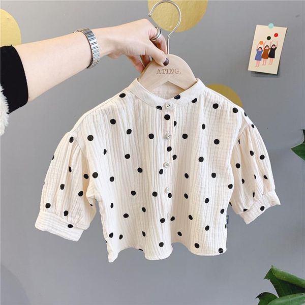 spring baby girls polka dots blouses korean style lantern sleeve toddlers kids shirts, White;black
spring baby girls polka dots blouses korean style lantern sleeve toddlers kids shirts, White;black