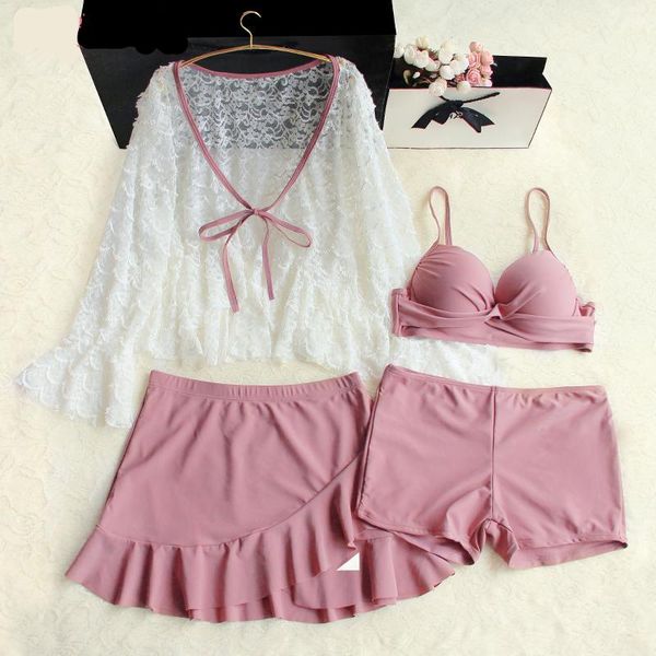 2021 lace long sleeve bikini women swimsuit bandeau push up set solid swimwear female bathing suits beach one-piece
2021 lace long sleeve bikini women swimsuit bandeau push up set solid swimwear female bathing suits beach one-piece