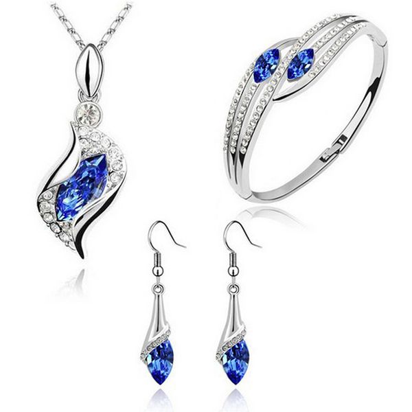 silver colorjewelry sets fashion water drop blue pink clear zircon crystal necklace bangles earrings set luxury jewelry
silver colorjewelry sets fashion water drop blue pink clear zircon crystal necklace bangles earrings set luxury jewelry