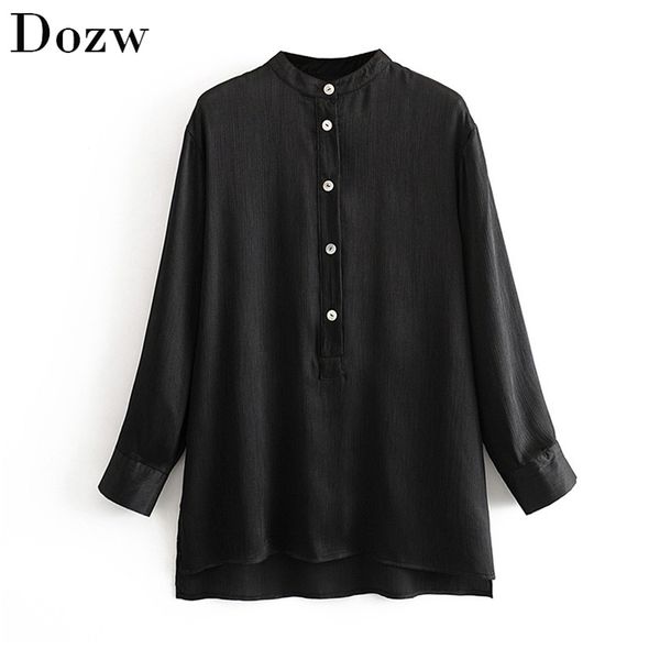 solid casual blouse women loose long sleeve tunic shirts stand collar ladies office black blouses camisas mujer 210515, White
solid casual blouse women loose long sleeve tunic shirts stand collar ladies office black blouses camisas mujer 210515, White