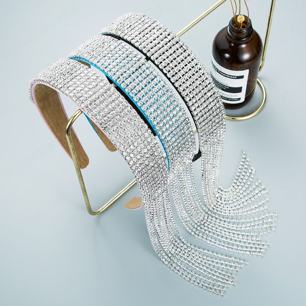 korean full rhinestone headband for woman luxury sparkly crystal beaded long tassel hairband bridal hair jewelry, Silver
korean full rhinestone headband for woman luxury sparkly crystal beaded long tassel hairband bridal hair jewelry, Silver