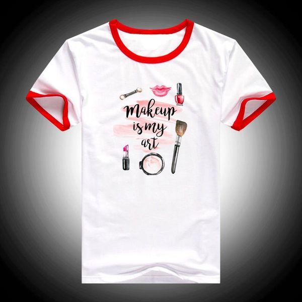 summer style wake up women t shirts and makeup is my art pink prints femme hipster cool ladies casual, White
summer style wake up women t shirts and makeup is my art pink prints femme hipster cool ladies casual, White