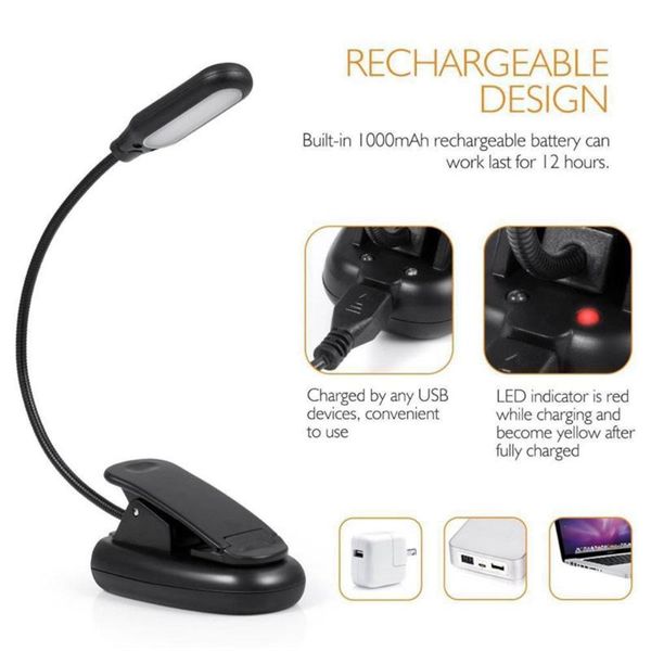book lights claite 110lm light usb rechargeable flexible 1w 5 led clip reading night 3 brightness modes table lamp
book lights claite 110lm light usb rechargeable flexible 1w 5 led clip reading night 3 brightness modes table lamp