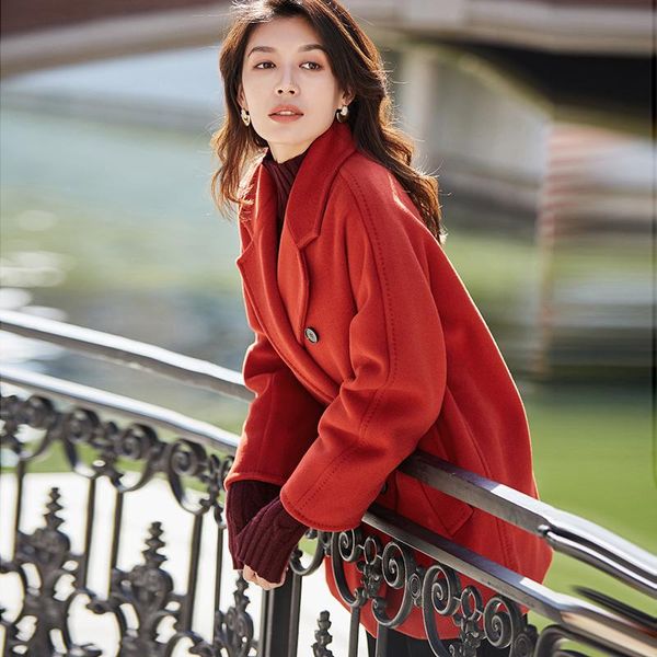 women's wool & blends fall winter 2021 collection classic double breasted coat women, Black
women's wool & blends fall winter 2021 collection classic double breasted coat women, Black