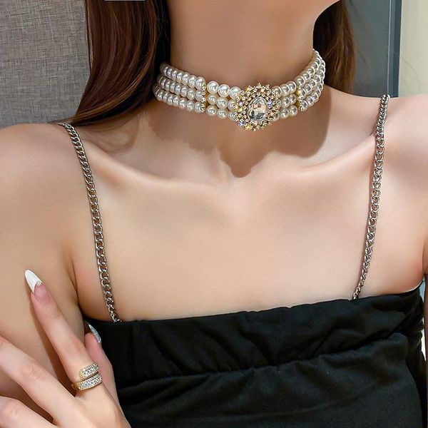 chokers lovoacc vintage three layered imitation pearl necklaces for women mujer water drop crystal rhinestones necklace gifts, Golden;silver
chokers lovoacc vintage three layered imitation pearl necklaces for women mujer water drop crystal rhinestones necklace gifts, Golden;silver