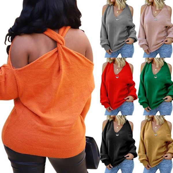 women's sweaters 2021 luxury designer v-neck off the shoulder t-shirt autumn / winter foreign trade wear wholesale, White;black
women's sweaters 2021 luxury designer v-neck off the shoulder t-shirt autumn / winter foreign trade wear wholesale, White;black