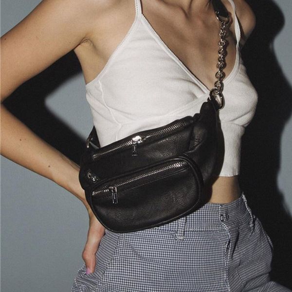retro women's belt bags pure black leather girl crossbody fashion luxury lady hand designers female bag waist
retro women's belt bags pure black leather girl crossbody fashion luxury lady hand designers female bag waist