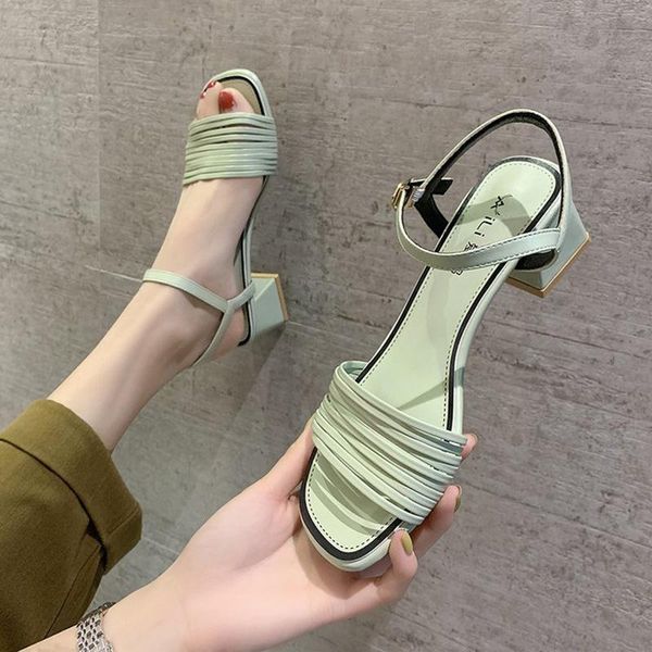 dress shoes summer fashion narrow band real leather square toe female women's sandals outdoor open heels career block heel, Black
dress shoes summer fashion narrow band real leather square toe female women's sandals outdoor open heels career block heel, Black