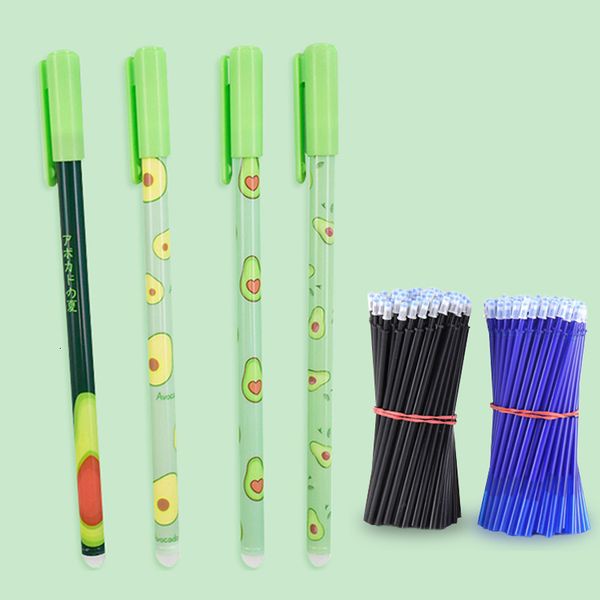 4+50pcs/set cute avocado erasable novelty washable magical gel pen 0.5mm black blue ink refills for kids school stationery
4+50pcs/set cute avocado erasable novelty washable magical gel pen 0.5mm black blue ink refills for kids school stationery
